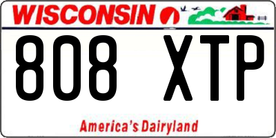 WI license plate 808XTP