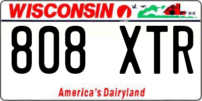 WI license plate 808XTR