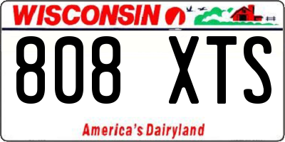 WI license plate 808XTS