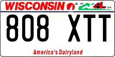 WI license plate 808XTT