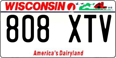 WI license plate 808XTV