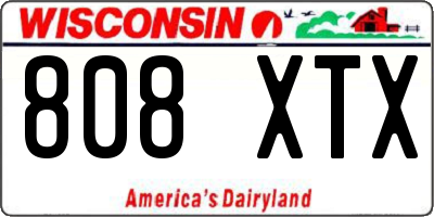 WI license plate 808XTX