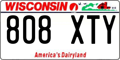 WI license plate 808XTY