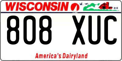 WI license plate 808XUC