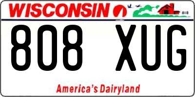 WI license plate 808XUG