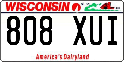 WI license plate 808XUI