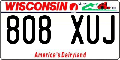 WI license plate 808XUJ