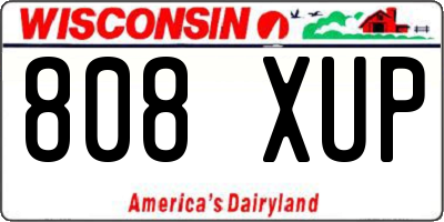 WI license plate 808XUP