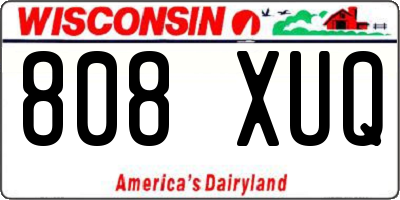 WI license plate 808XUQ