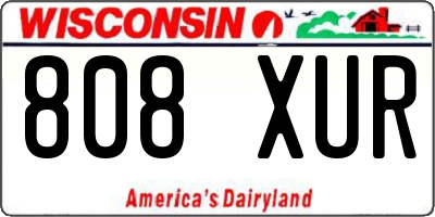 WI license plate 808XUR
