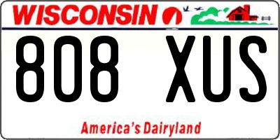 WI license plate 808XUS