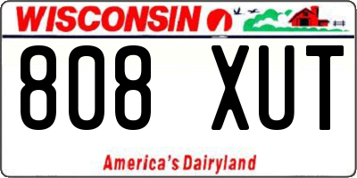 WI license plate 808XUT