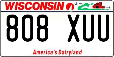 WI license plate 808XUU