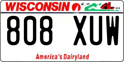 WI license plate 808XUW