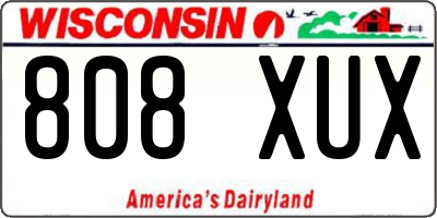 WI license plate 808XUX