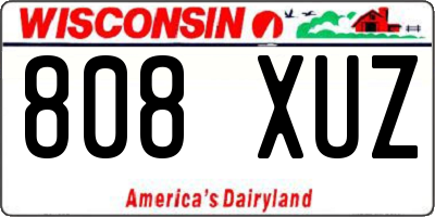 WI license plate 808XUZ