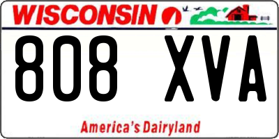 WI license plate 808XVA