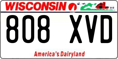 WI license plate 808XVD