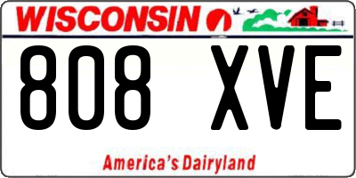 WI license plate 808XVE