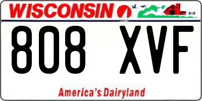WI license plate 808XVF