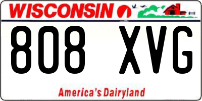 WI license plate 808XVG