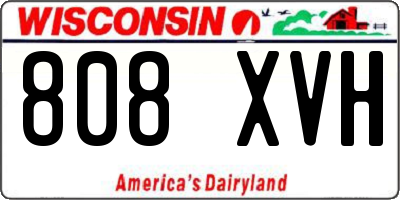 WI license plate 808XVH