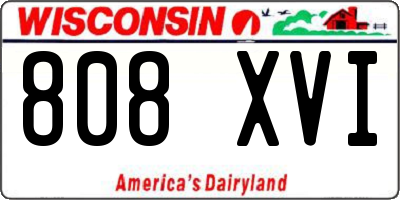 WI license plate 808XVI