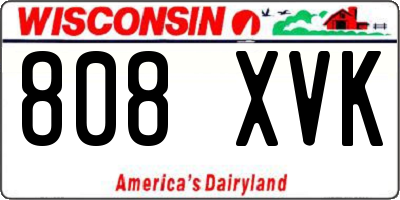 WI license plate 808XVK