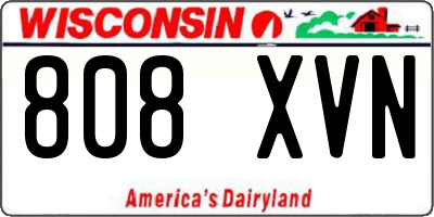 WI license plate 808XVN