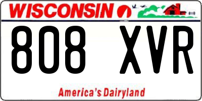 WI license plate 808XVR