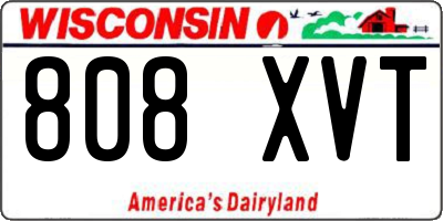WI license plate 808XVT