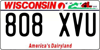WI license plate 808XVU