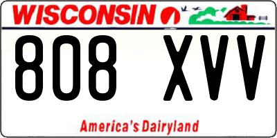 WI license plate 808XVV