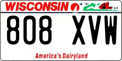 WI license plate 808XVW