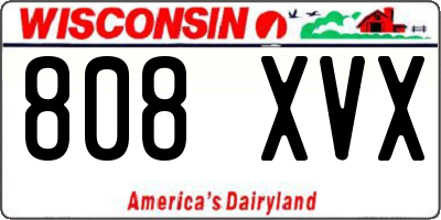 WI license plate 808XVX