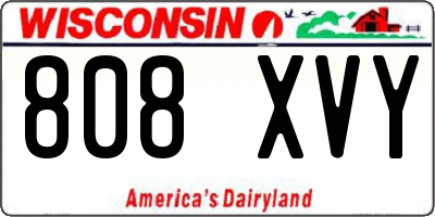 WI license plate 808XVY