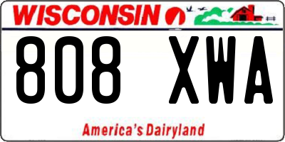 WI license plate 808XWA