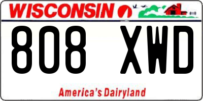 WI license plate 808XWD