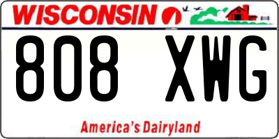 WI license plate 808XWG