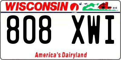 WI license plate 808XWI