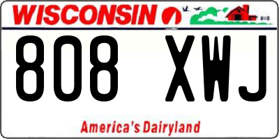 WI license plate 808XWJ