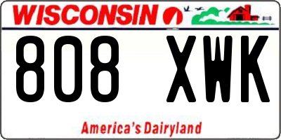 WI license plate 808XWK