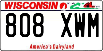 WI license plate 808XWM