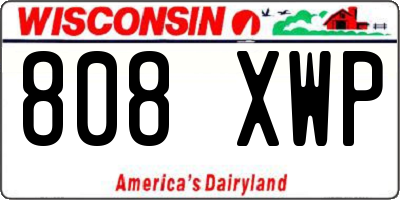 WI license plate 808XWP