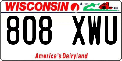 WI license plate 808XWU
