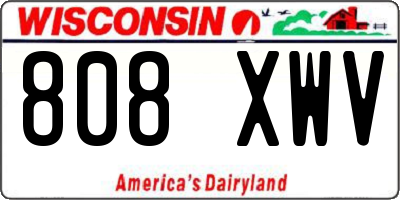 WI license plate 808XWV