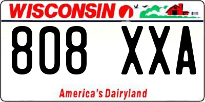 WI license plate 808XXA