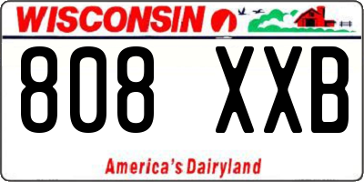 WI license plate 808XXB