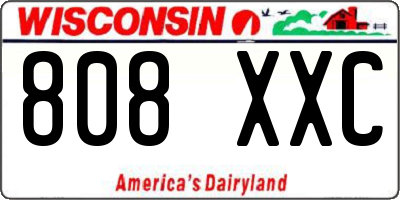 WI license plate 808XXC