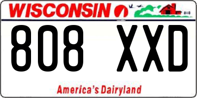 WI license plate 808XXD